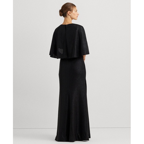 폴로 랄프로렌 Womens Twist-Front Cape-Overlay Gown