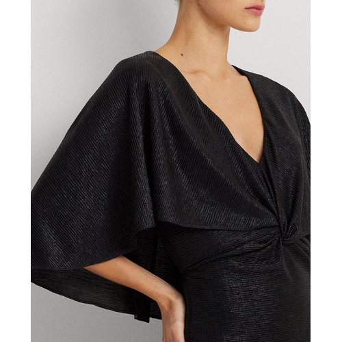 폴로 랄프로렌 Womens Twist-Front Cape-Overlay Gown