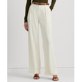 Womens Double-Faced Georgette Wide-Leg Pants Regular & Petite