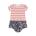 Baby Girls Striped Cotton-Blend Dress and Bloomer Set