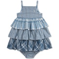 Baby Girls Tiered Cotton Madras Dress