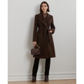 Womens Wool-Blend Belted Wrap Coat