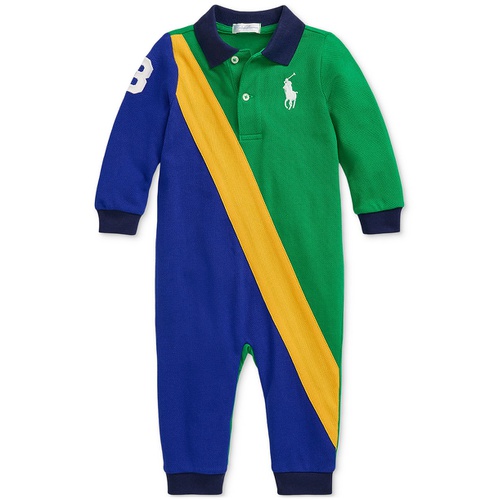 폴로 랄프로렌 Baby Colorblocked Stripe Cotton Coverall