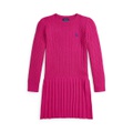 Big Girls Mini Cable Pleated Cotton Sweater Dress