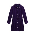 Toddler And Little Girls Belted Pleated Corduroy Shirtdress