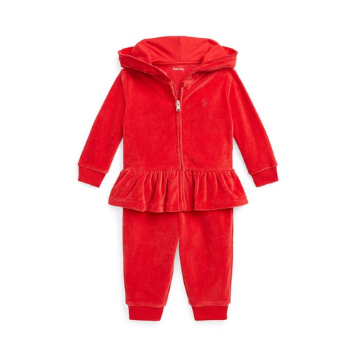 폴로 랄프로렌 Baby Girls Velour Hoodie and Jogger Pants 2 Piece Set