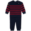 Baby Boys Cotton Striped Shirt & Pants Set