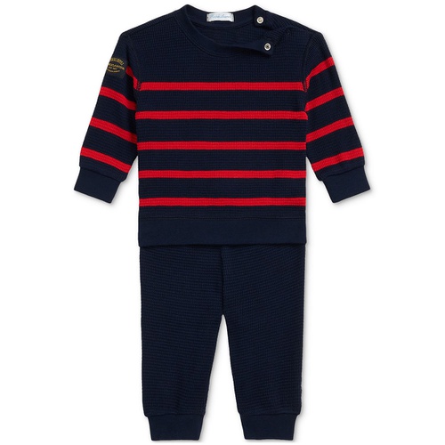 폴로 랄프로렌 Baby Boys Cotton Striped Shirt & Pants Set