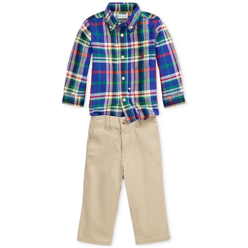 폴로 랄프로렌 Baby Boys Plaid Shirt & Chino Pants 2 Piece Set