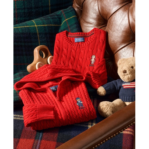 폴로 랄프로렌 Toddler and Little Girls Polo Bear Cotton Full Zip Sweatshirt