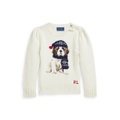 Toddler and Little Girls Dog Crewneck Sweatshirt