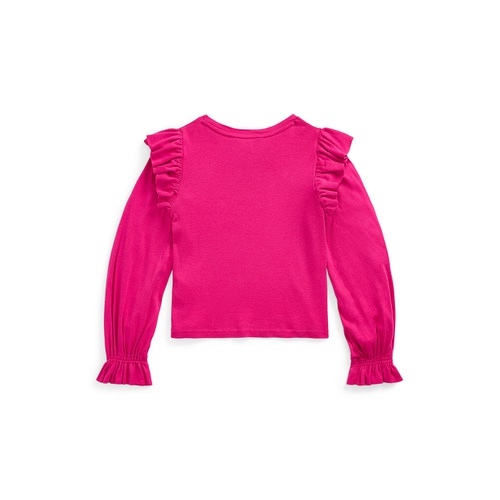 폴로 랄프로렌 Toddler and Little Girls Ruffled Cotton Modal Long Sleeve Top