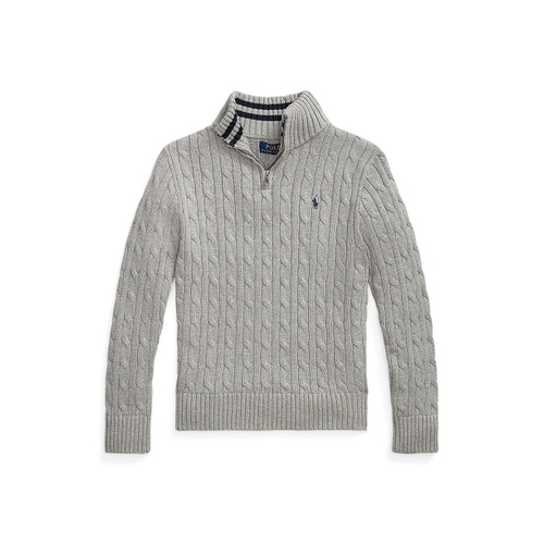 폴로 랄프로렌 Big Boys Cable Knit Cotton Quarter Zip Sweater