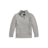 Little and Toddler Boys Cable Knit Cotton Quarter Zip Sweater