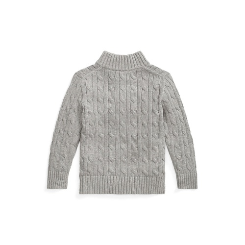 폴로 랄프로렌 Little and Toddler Boys Cable Knit Cotton Quarter Zip Sweater