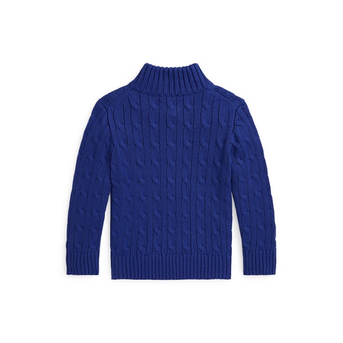 폴로 랄프로렌 Little and Toddler Boys Cable Knit Cotton Quarter Zip Sweater