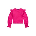 Big Girls Ruffled Cotton Modal Long Sleeve Top