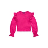 Big Girls Ruffled Cotton Modal Long Sleeve Top