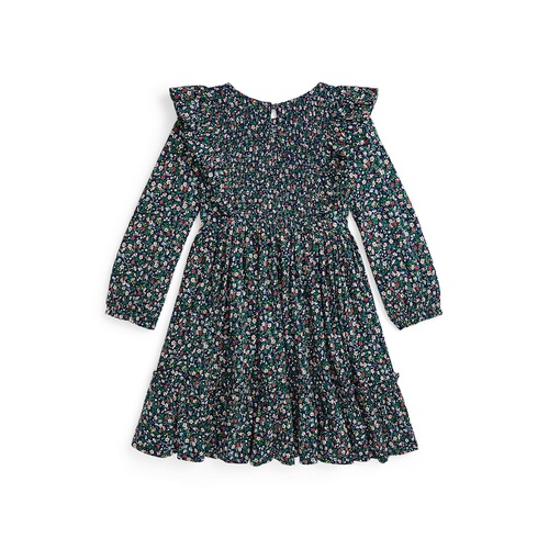 폴로 랄프로렌 Big Girls Floral Smocked Cotton Jersey Dress