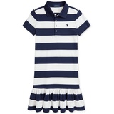 Big Girls Striped Stretch Mesh Polo Dress