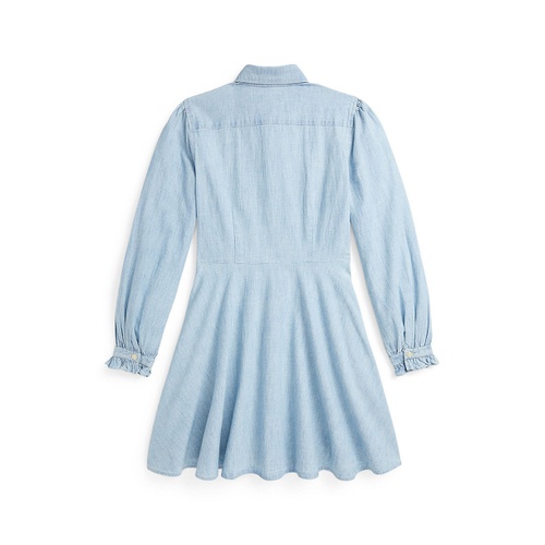 폴로 랄프로렌 Big Girls Ruffled Cotton Chambray Dress