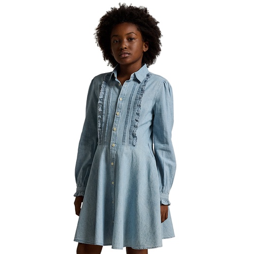 폴로 랄프로렌 Big Girls Ruffled Cotton Chambray Dress