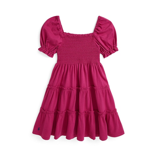 폴로 랄프로렌 Toddler and Little Girls Smocked Cotton Jersey Dress