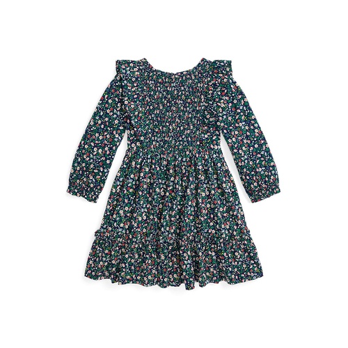 폴로 랄프로렌 Toddler and Little Girls Floral Smocked Cotton Jersey Dress