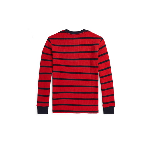 폴로 랄프로렌 Big Boys Striped Waffle Cotton Long Sleeve Tee