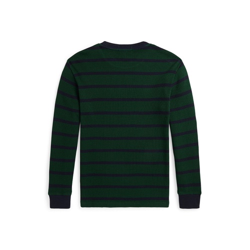 폴로 랄프로렌 Big Boys Striped Waffle Cotton Long Sleeve Tee