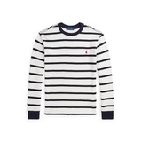 Big Boys Striped Waffle Cotton Long Sleeve Tee