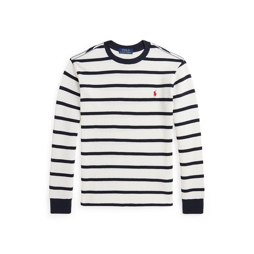 폴로 랄프로렌 Big Boys Striped Waffle Cotton Long Sleeve Tee