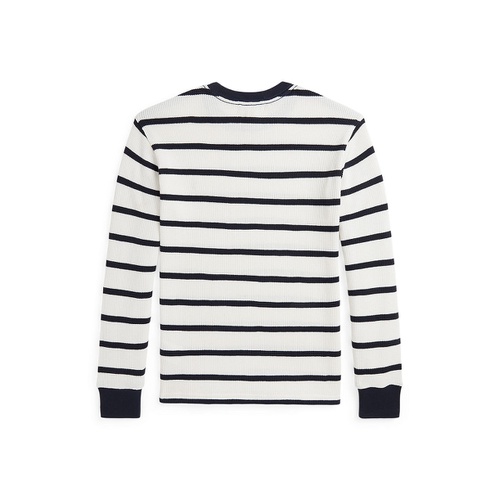 폴로 랄프로렌 Big Boys Striped Waffle Cotton Long Sleeve Tee