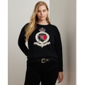 Plus Size Intarsia-Knit Crest Sweater