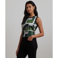 Womens Geo-Print Sleeveless Sweater