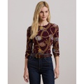 Petite Belting-Print Cotton Long-Sleeve Tee