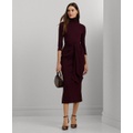 Womens Tie-Front Turtleneck Dress