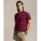 Mens Classic Fit Striped Mesh Polo Shirt