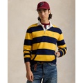 Mens Striped Fleece Rugby Sweatshirt