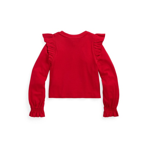 폴로 랄프로렌 Toddler and Little Girls Ruffled Cotton Modal Long Sleeve Sweatshirt