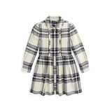 Toddler and Little Girls Plaid Cotton Twill Shirtdress