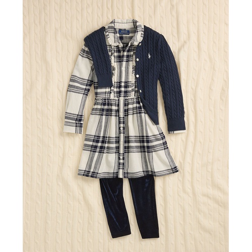 폴로 랄프로렌 Toddler and Little Girls Plaid Cotton Twill Shirtdress