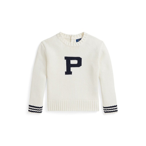 폴로 랄프로렌 Toddler And Little Girls Cotton Letterman Sweater