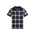 Toddler and Little Boys Plaid Cotton Mesh Polo Shirt