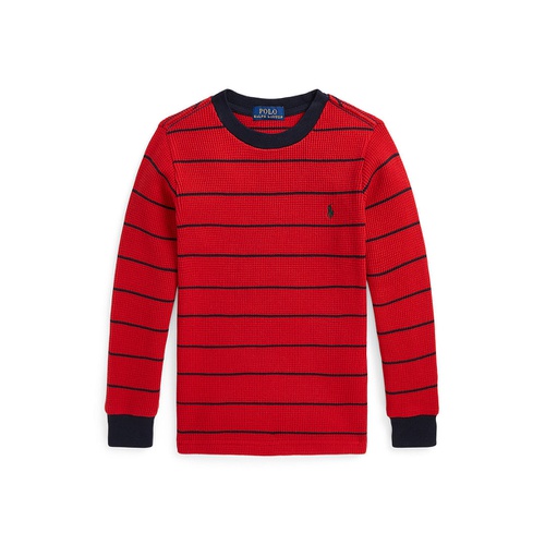 폴로 랄프로렌 Toddler and Little Boys Striped Waffle Cotton Long Sleeve Tee