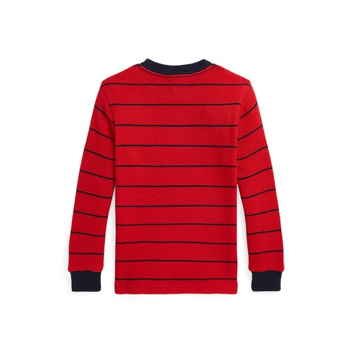 폴로 랄프로렌 Toddler and Little Boys Striped Waffle Cotton Long Sleeve Tee