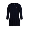 Big Girls Mini Cable Pleated Cotton Sweater Dress