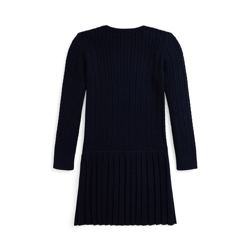 폴로 랄프로렌 Big Girls Mini Cable Pleated Cotton Sweater Dress