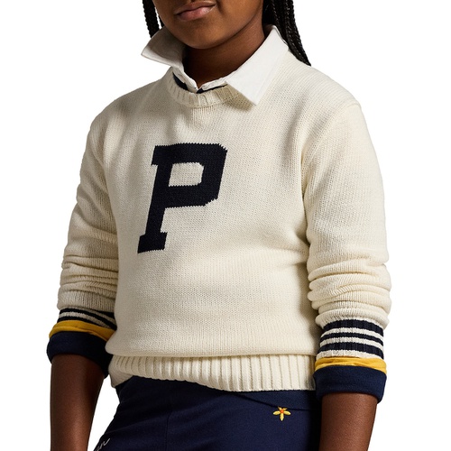 폴로 랄프로렌 Big Girls Cotton Letterman Sweater