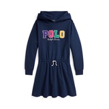 Toddler and Little Girls Corduroy Logo Fleece Hoodie Dress